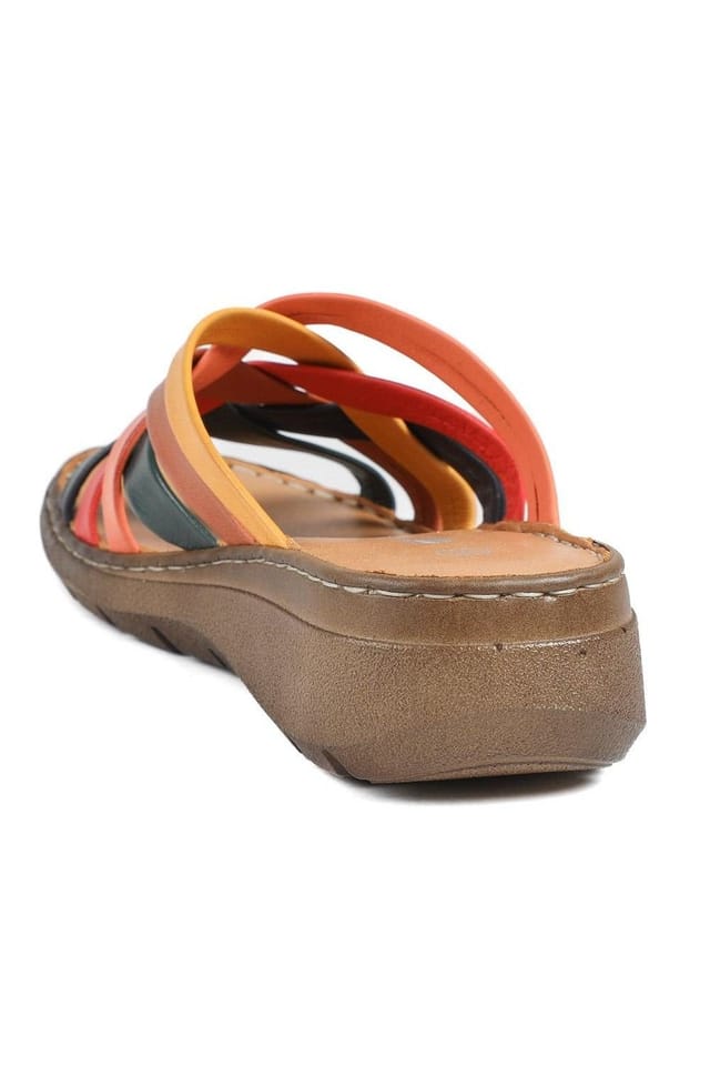 Pavers Pavers Women's Leather Slip On Mule Sandals - 3