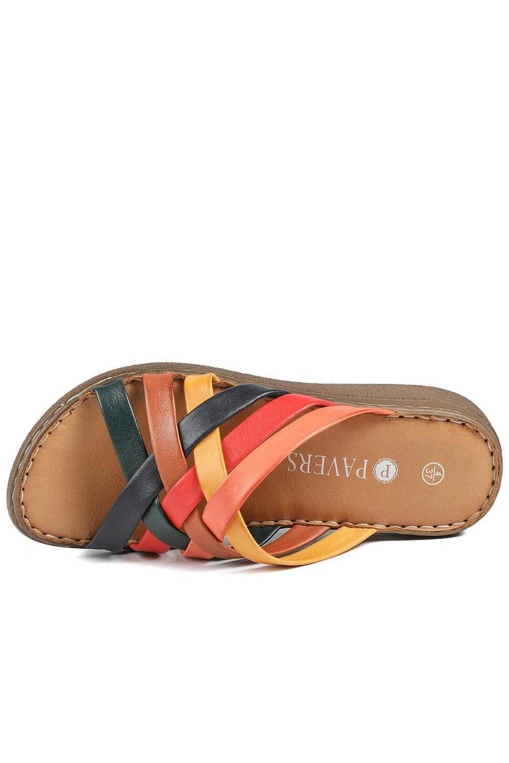 Pavers Pavers Women's Leather Slip On Mule Sandals - 4