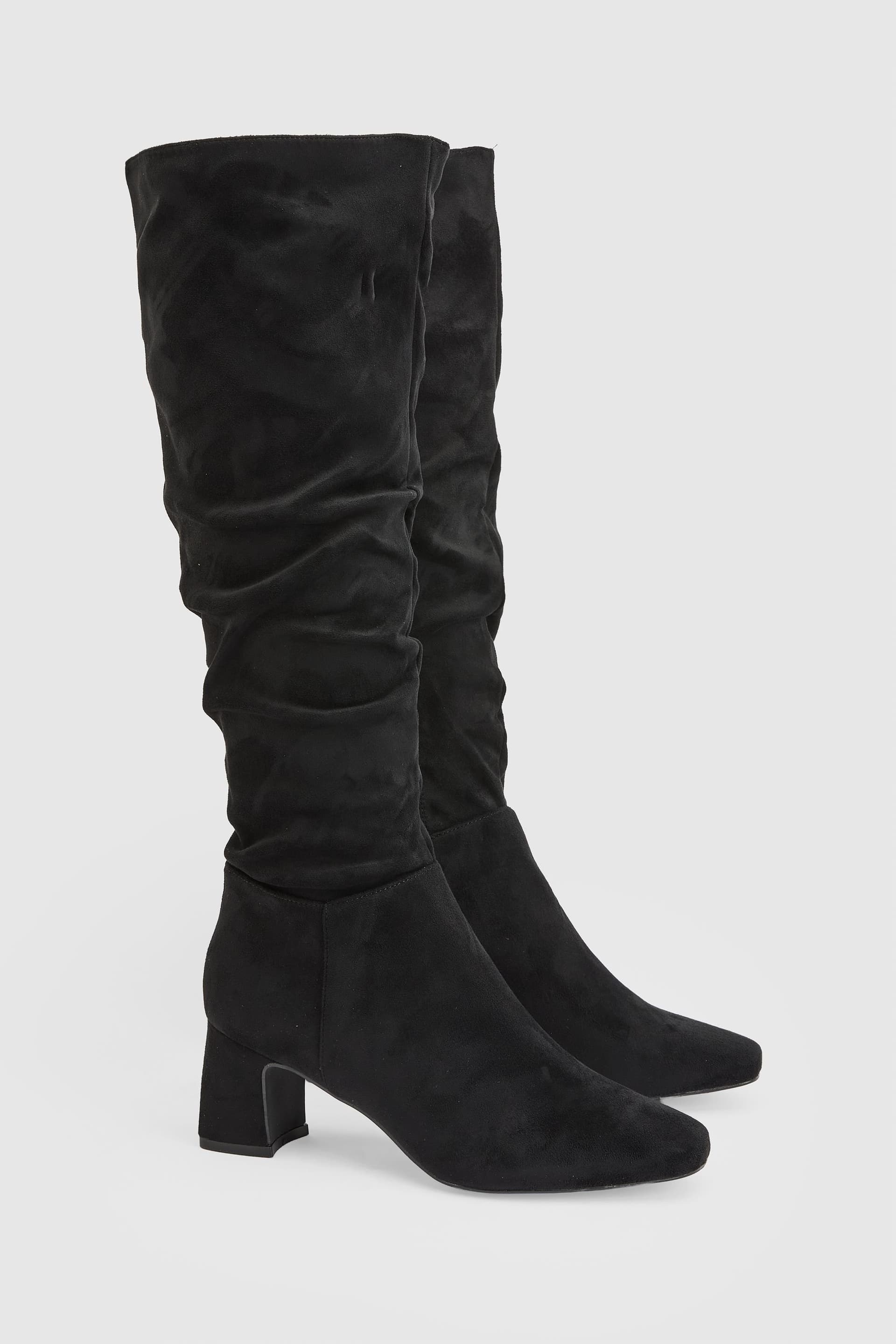 Wallis Wallis Women's Kye Faux Suede Knee High Heeled Boots in Black