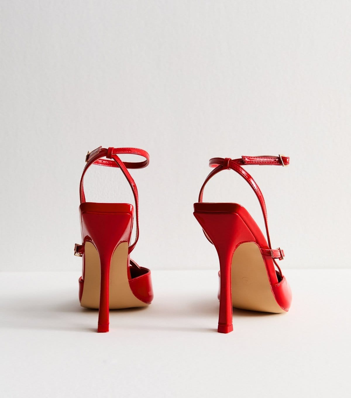 Public Desire Women's Bright Red Idol Faux Leather Court Heels Public Desire New Look - 4