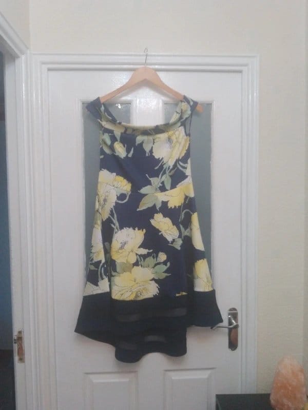 Quiz Navy Blue Floral Scuba Dress