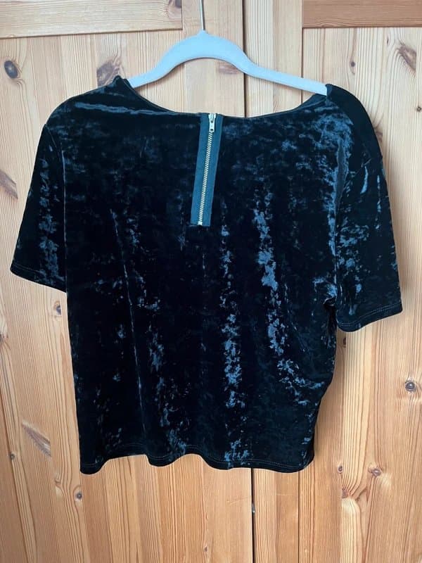 Topshop Black velvet top