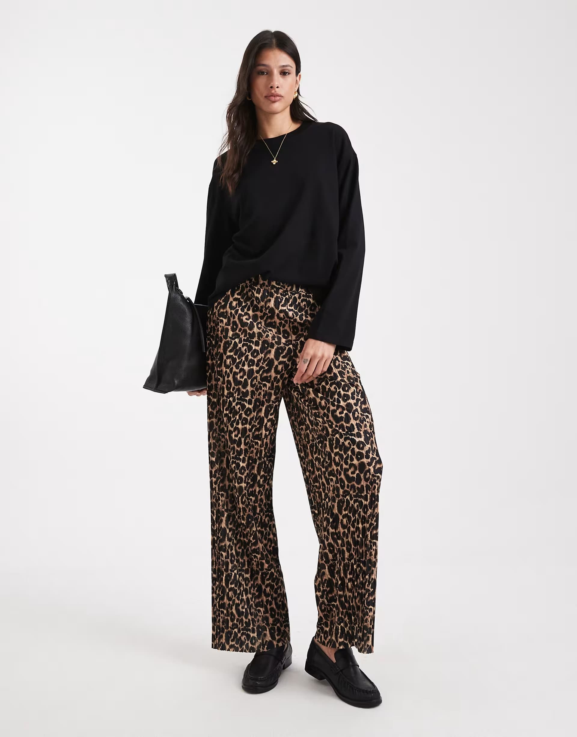 ASOS ONLY Tall pull up loose trousers in animal print
