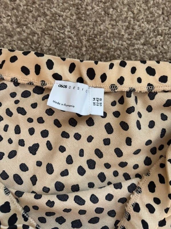 ASOS Satin Midi Polka Dot Skirt