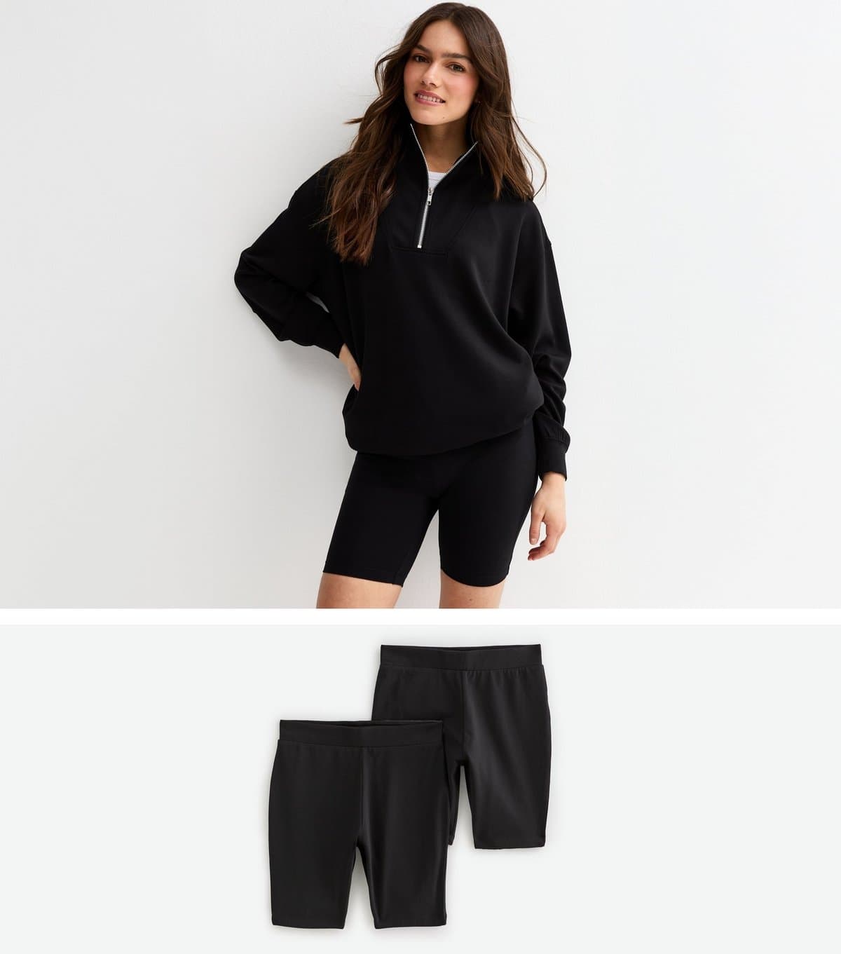 New Look Women's Petite Pack Of 2 Stretch Cotton Cycling Shorts New Look