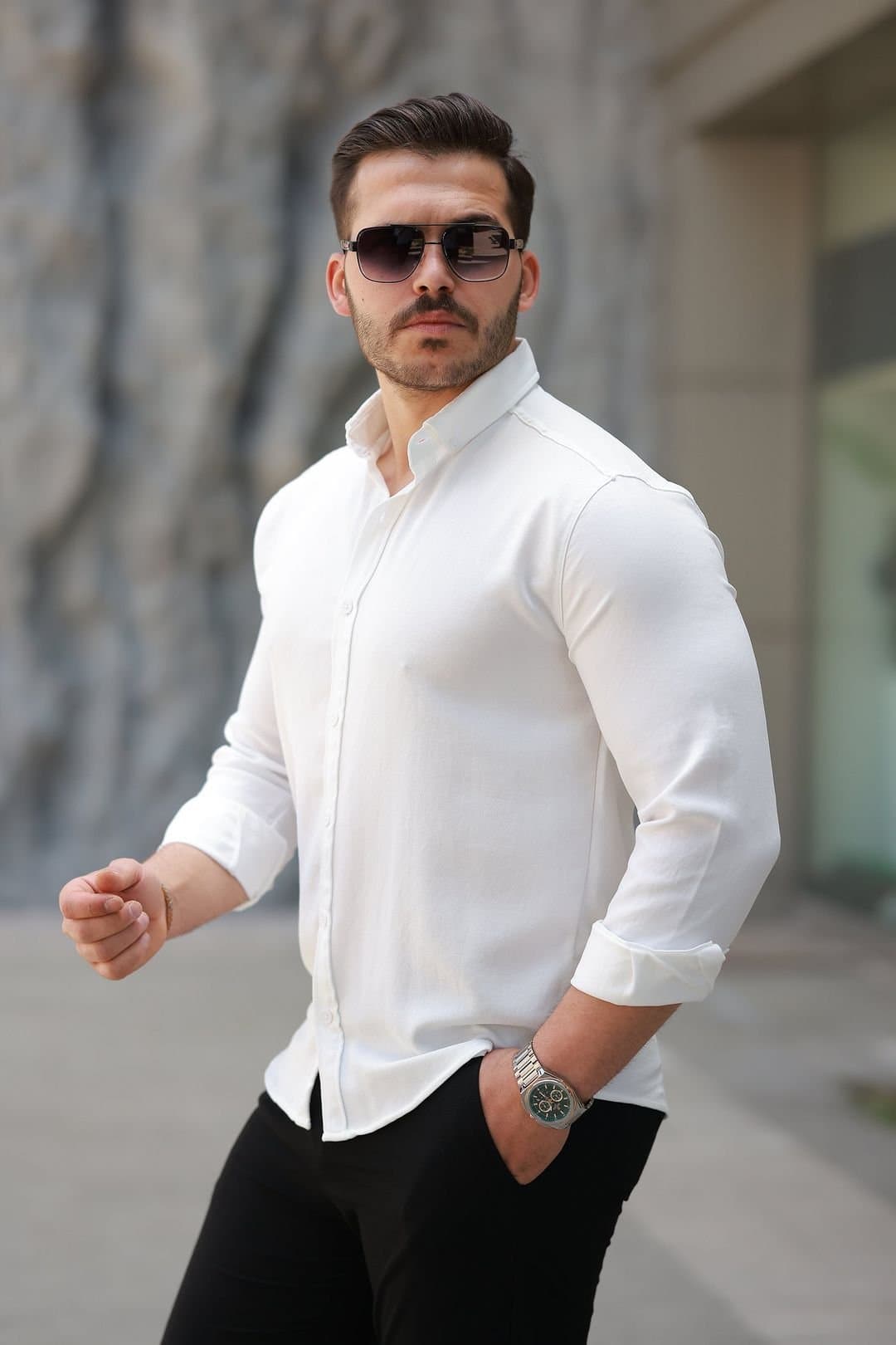 Janes Janes Men's Regular Fit Shirt in White