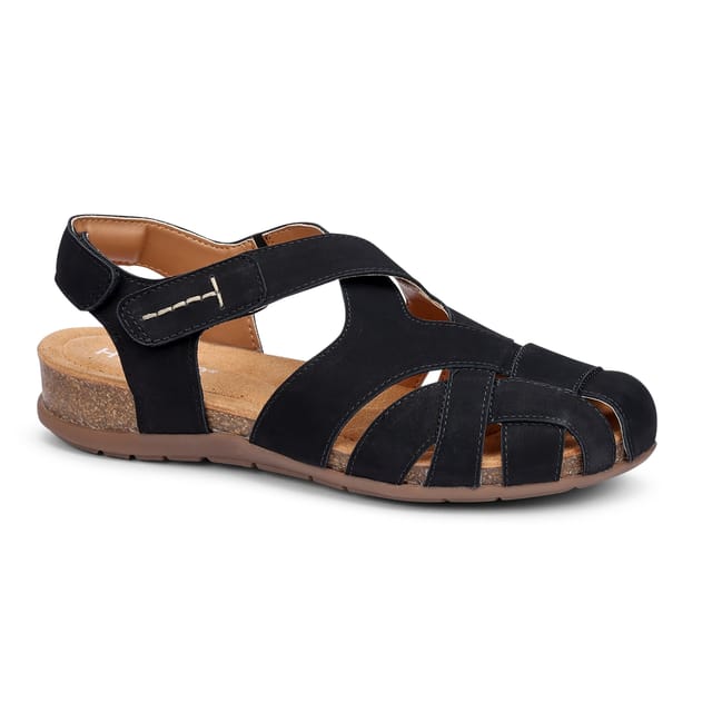 Hotter Hotter Women's Extra Wide 'Carpa' Closed-Toe Sandals in Black - 2