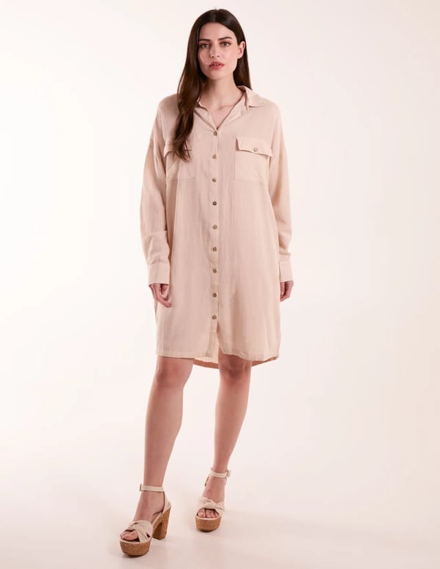 Blue Vanilla Utility Shirt Dress - 2