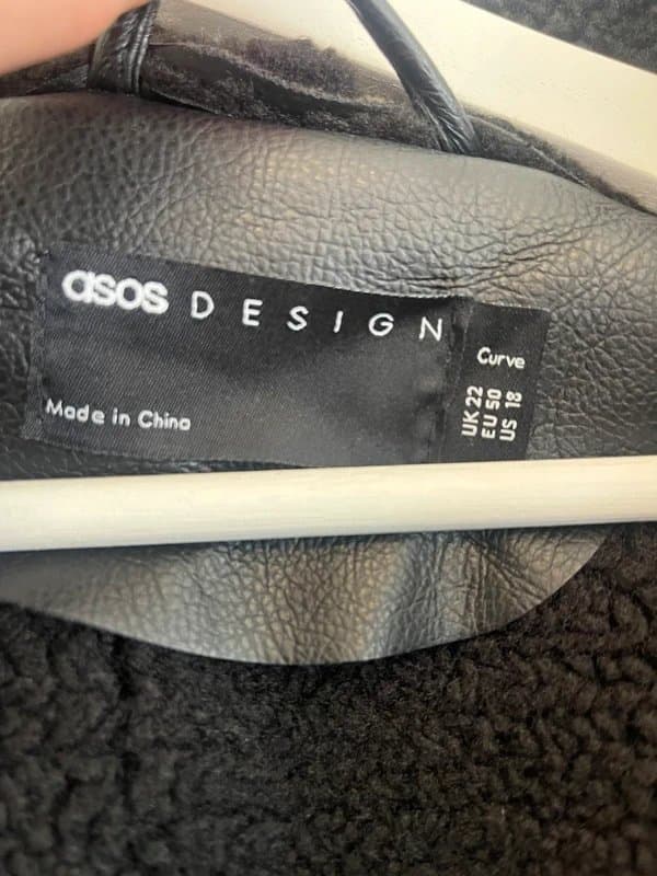 ASOS Curve Faux leather/fluffy jacket
