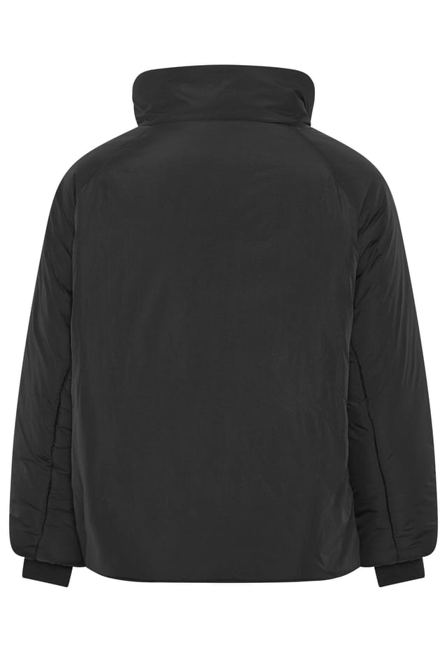 Yours Yours Women's Asymmetric Zip Padded Coat in Black - 3
