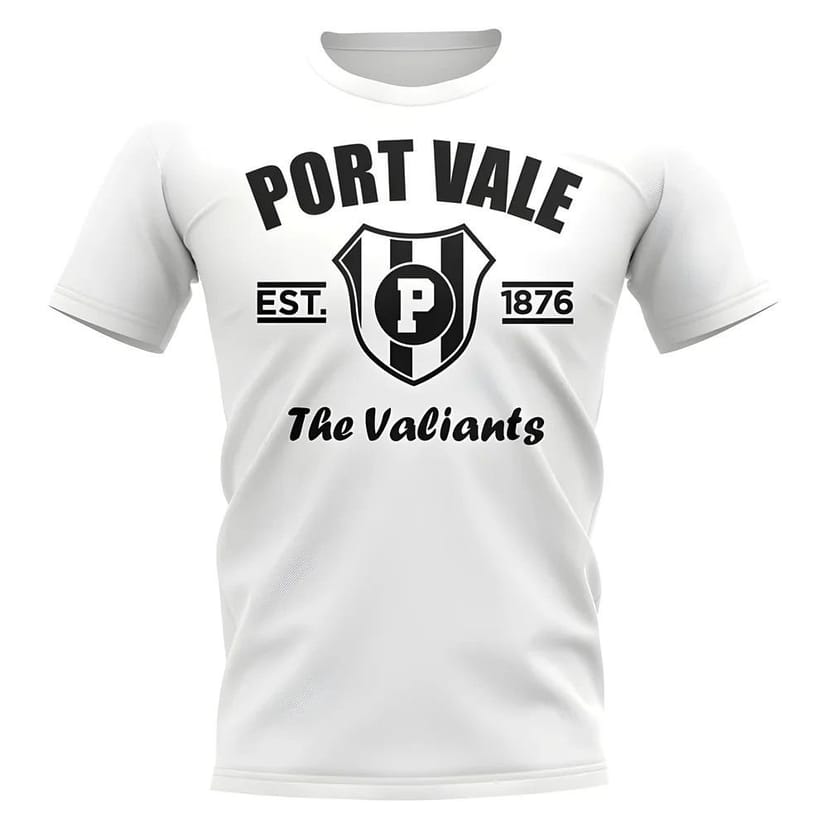 Port Vale Port Vale Men's Personalised Established Football T-Shirt in White - 1