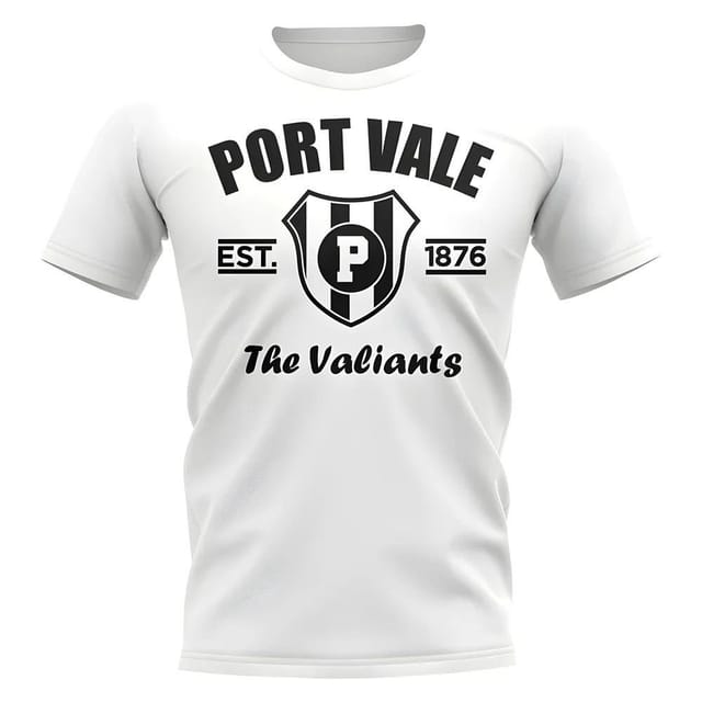 Port Vale Port Vale Men's Personalised Established Football T-Shirt in White - 2