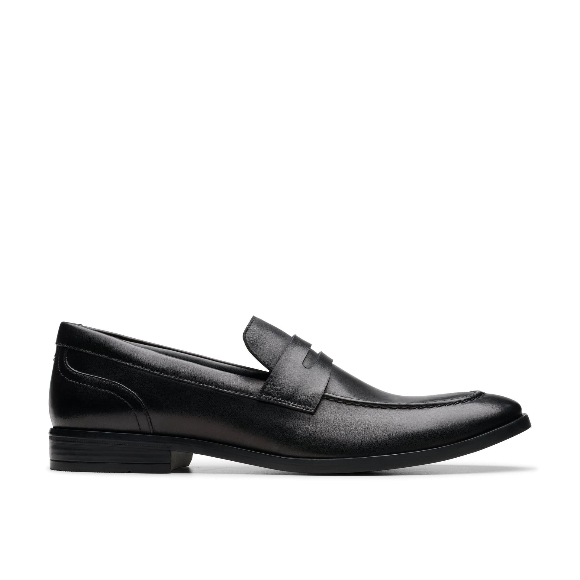 Clarks Clarks Men's Brandon Step Loafer Black Leather Slip-Ons