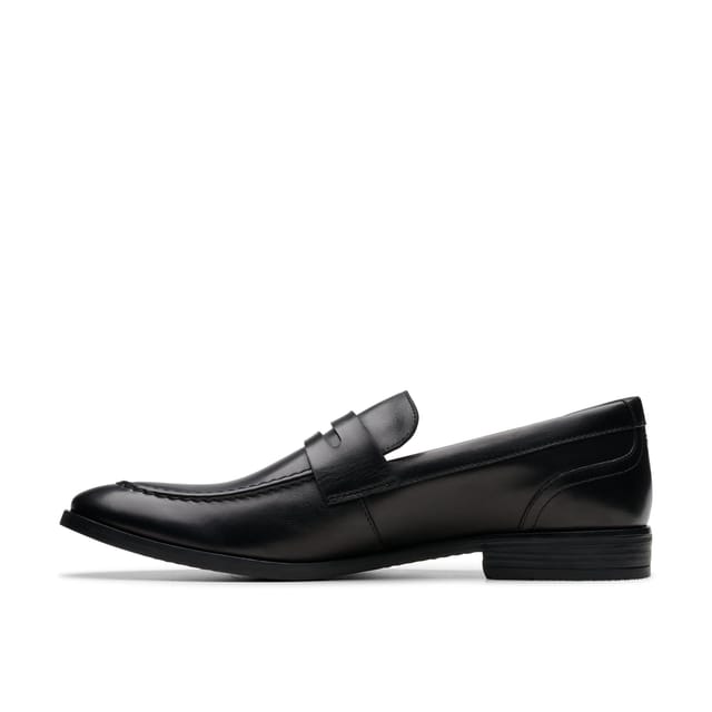 Clarks Clarks Men's Brandon Step Loafer Black Leather Loafers, Slip Ons - 2