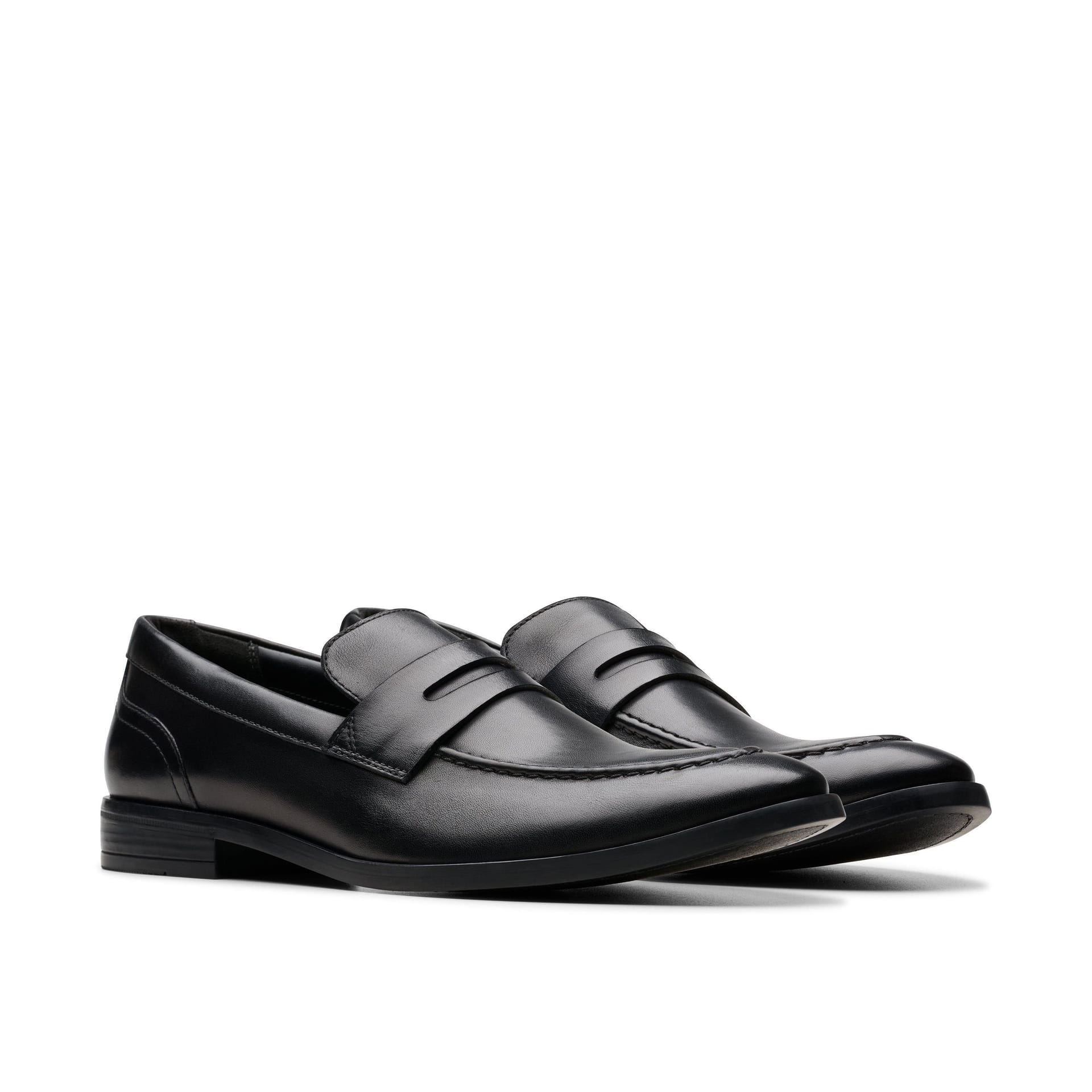 Clarks Clarks Men's Brandon Step Loafer Black Leather Loafers, Slip Ons - 4