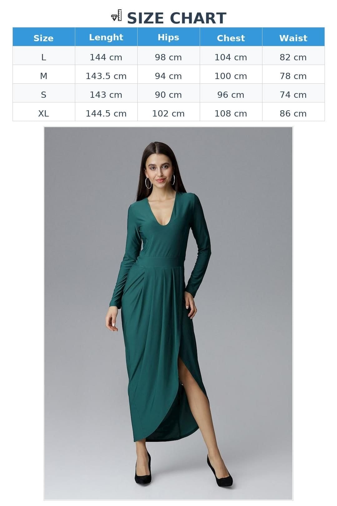 Love Lace Love Lace Women's Heart Neck Asymmetrical Long Sleeve Slit Dress in Green - 4