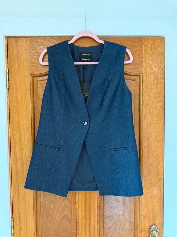 River Island River Island Denim Longline Waistcoat Size 12