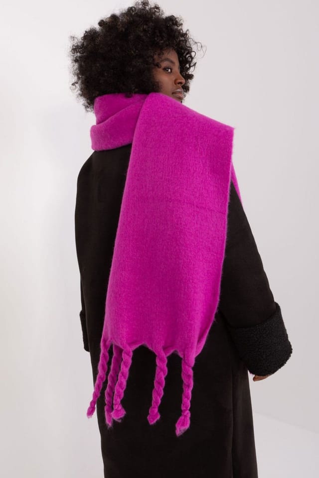 Love Lace Love Lace Women's Long Smooth Polyester Scarf with Subtle Tassels Warmth for Winter in Violet - 3