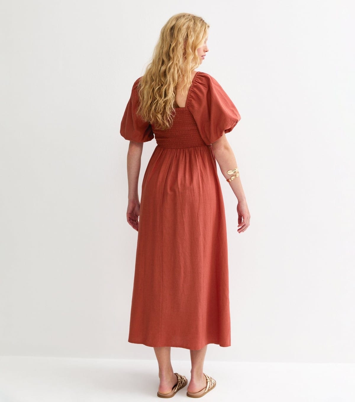 New Look Women's Dark Orange Milkmaid Midi Dress New Look - 4