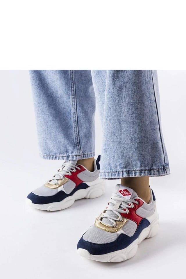 Love Lace Love Lace Women's Lee Cooper Fabric Sport Sneakers Round Toe Rubber Sole Grip in Grey - 2