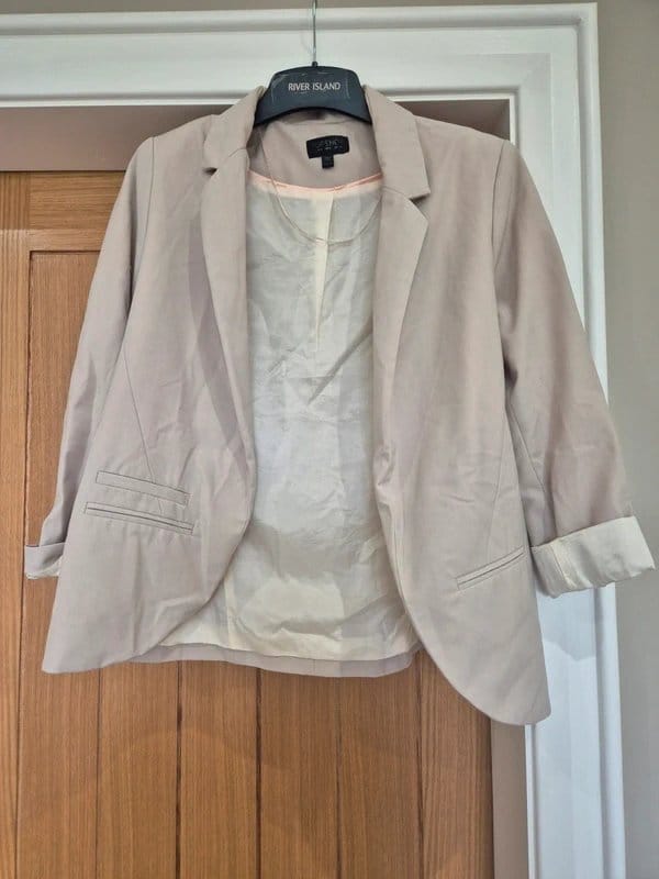 Topshop Beige Blazer in Light Fabric