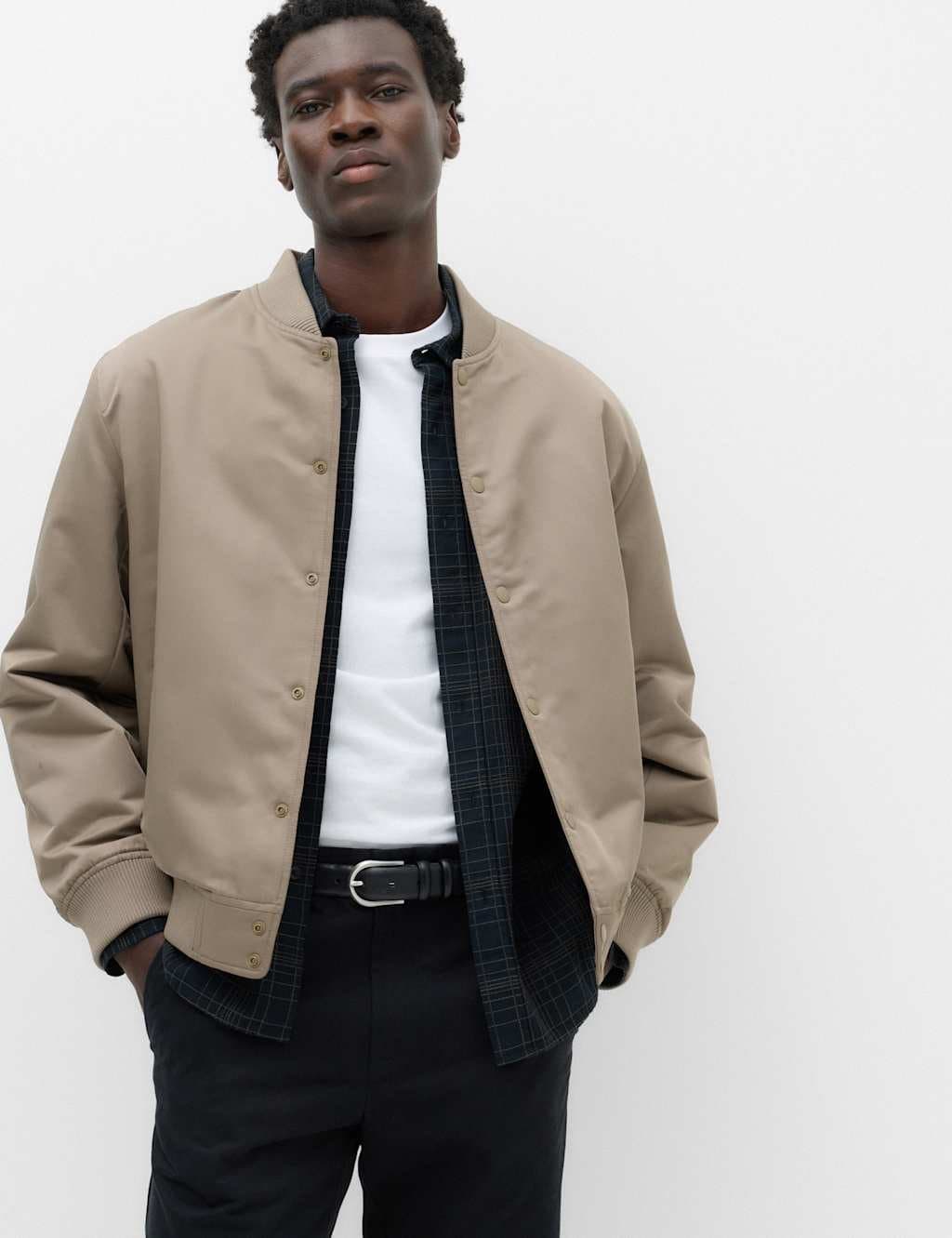 Marks & Spencer M&S Satin Bomber Jacket Mocha