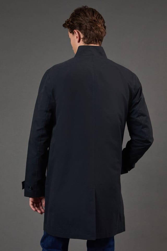 Burton Burton Men's Navy Smart Funnel Neck Mac - 3