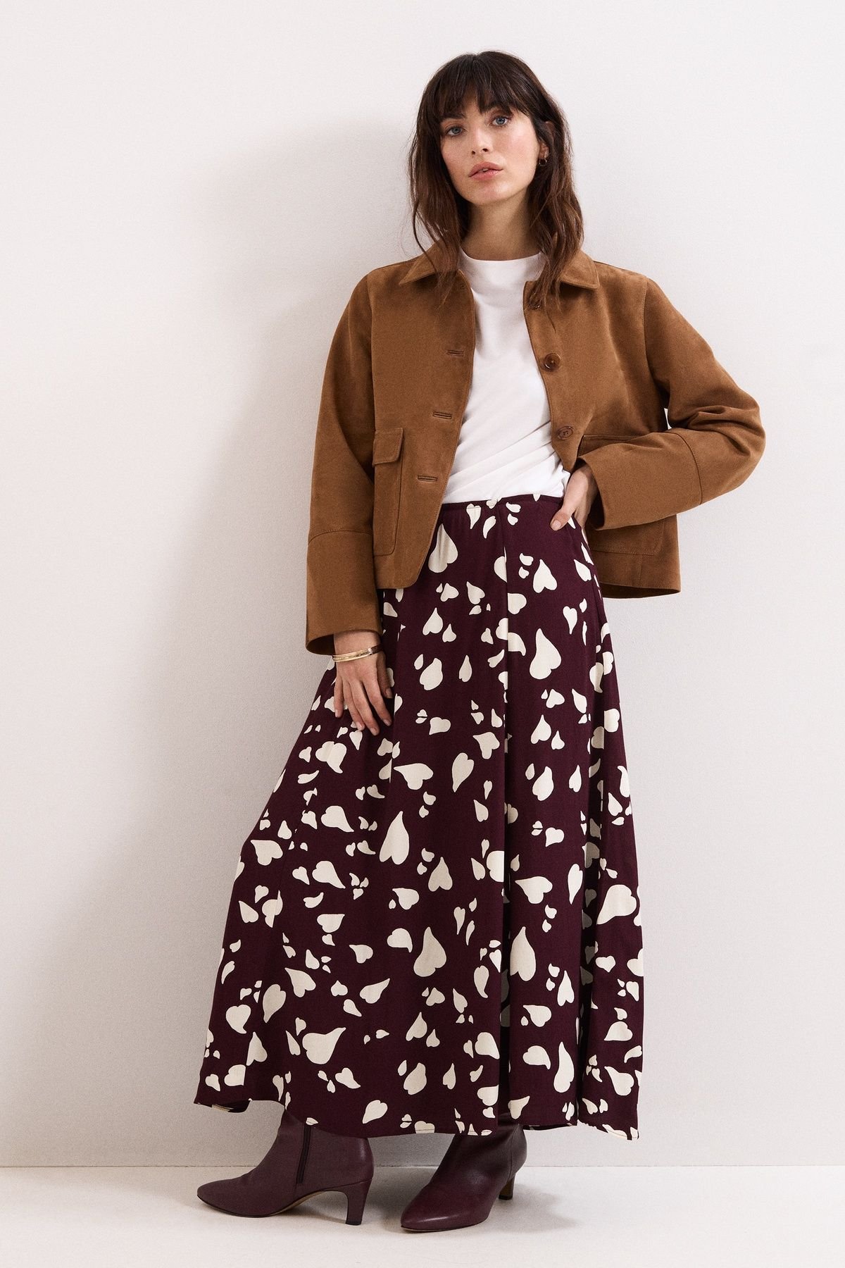Phase Eight Phase Eight Women's Valentina Print Skirt in Wine - 3
