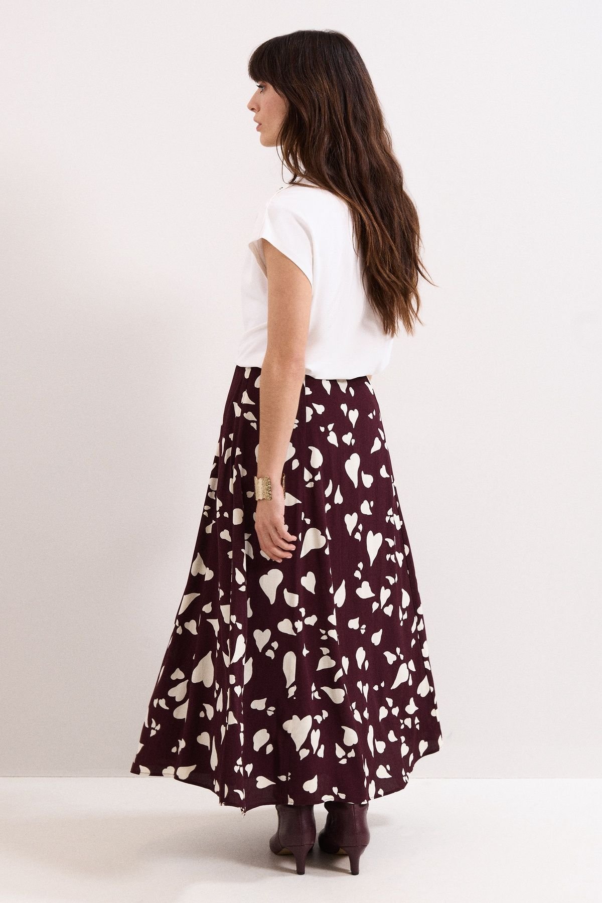 Phase Eight Phase Eight Women's Valentina Print Skirt in Wine - 4