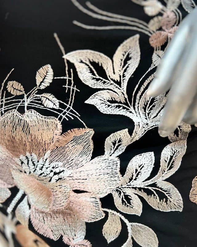 Coast Coast black with silky embroidered mesh overlay cocktail dress 14