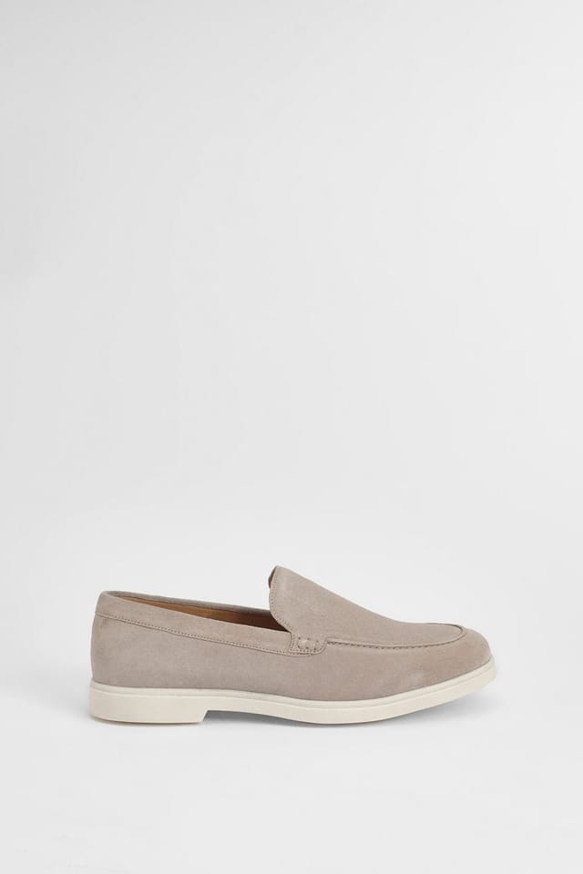 Burton Burton Men's Beige Suede Slip-On Loafers - 2