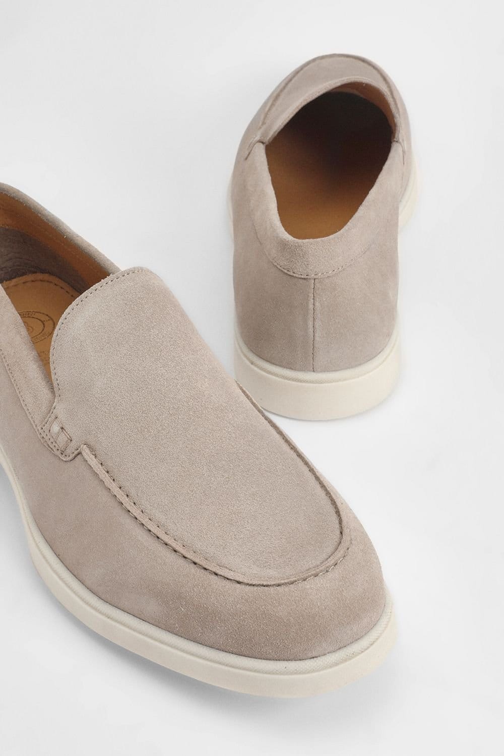 Burton Burton Men's Beige Suede Slip-On Loafers - 4