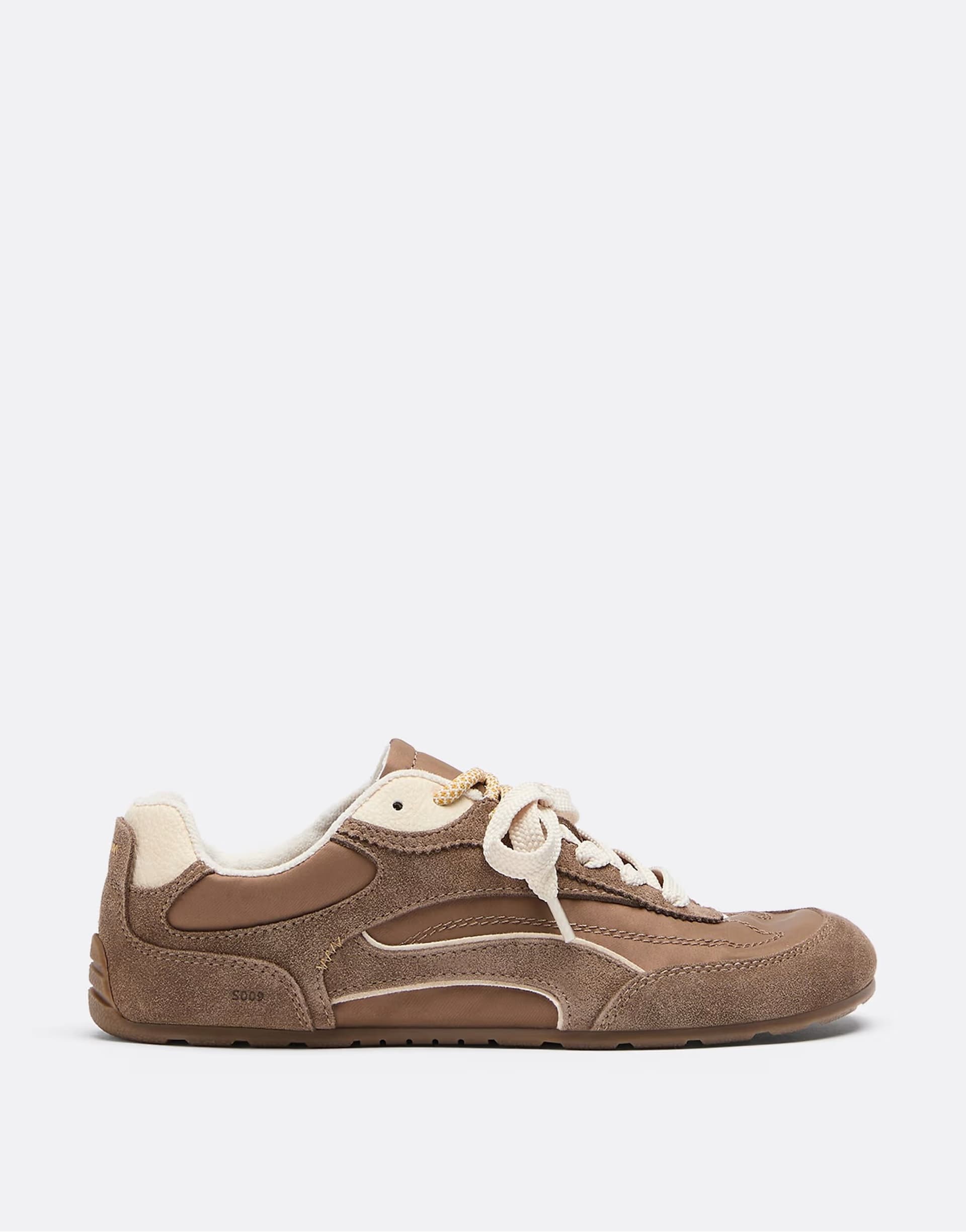ASOS Stradivarius S009 leather detail barefoot trainers in brown