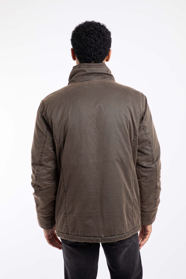 Weird Fish Weird Fish Men's Thunderchief Wadded Field Jacket in Dark Brown - 3
