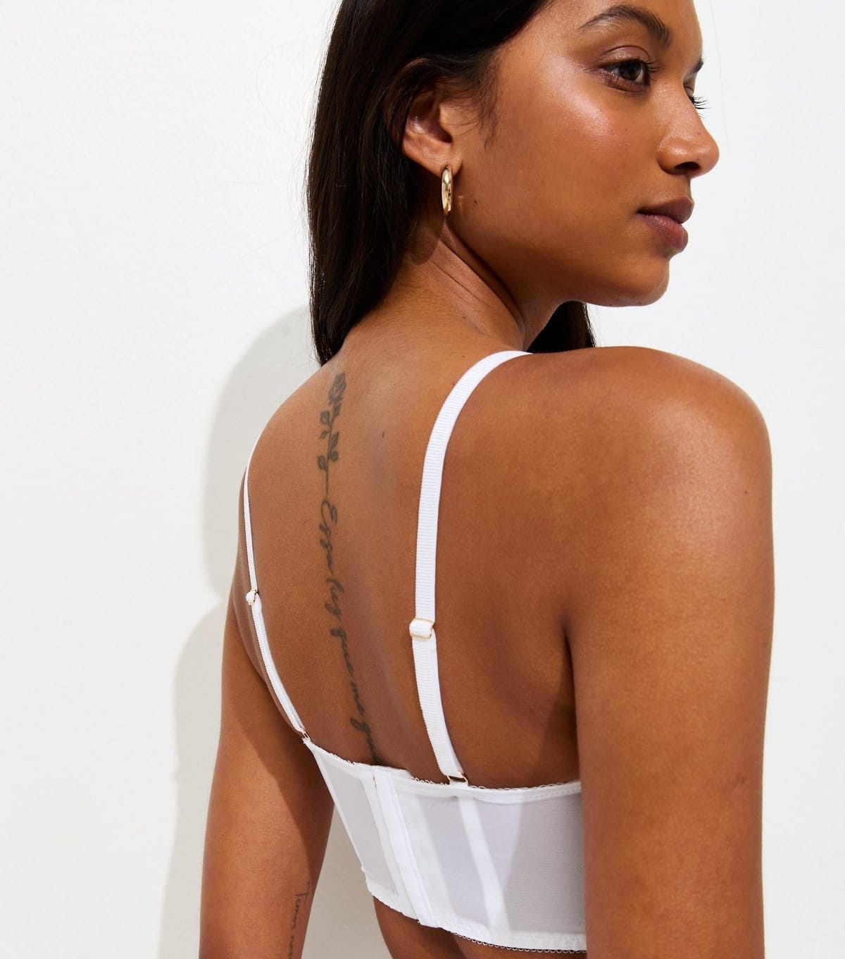 New Look Women's White Cutwork Lace Longline Balcony Bra New Look - 4
