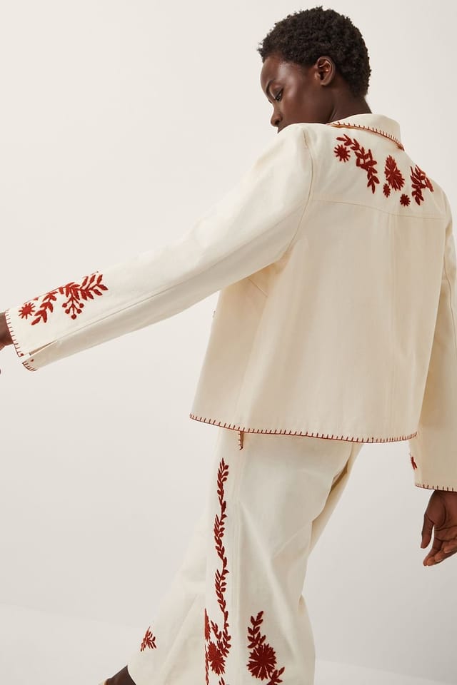 Monsoon Monsoon Women's Emilia Floral Embroidered Jacket Ivory - 2