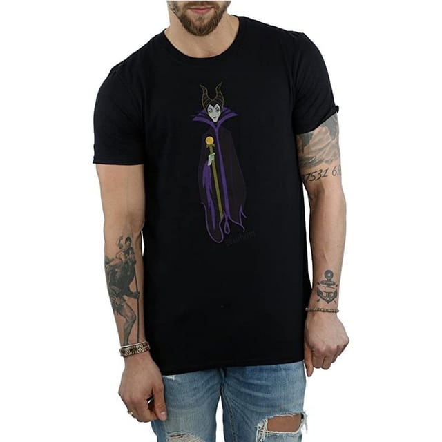 Sleeping Beauty Sleeping Beauty Men's Classic Maleficent Cotton T-Shirt in Black - 2