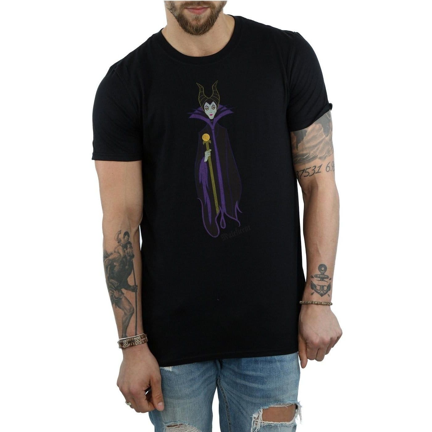 Sleeping Beauty Sleeping Beauty Men's Classic Maleficent Cotton T-Shirt in Black - 4