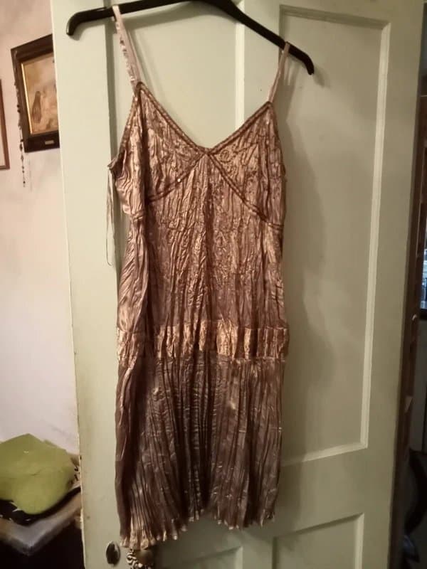 New Look New Look Size 16 satin with sequins cocktail dress with adjustable straps, Poly/Elastane
