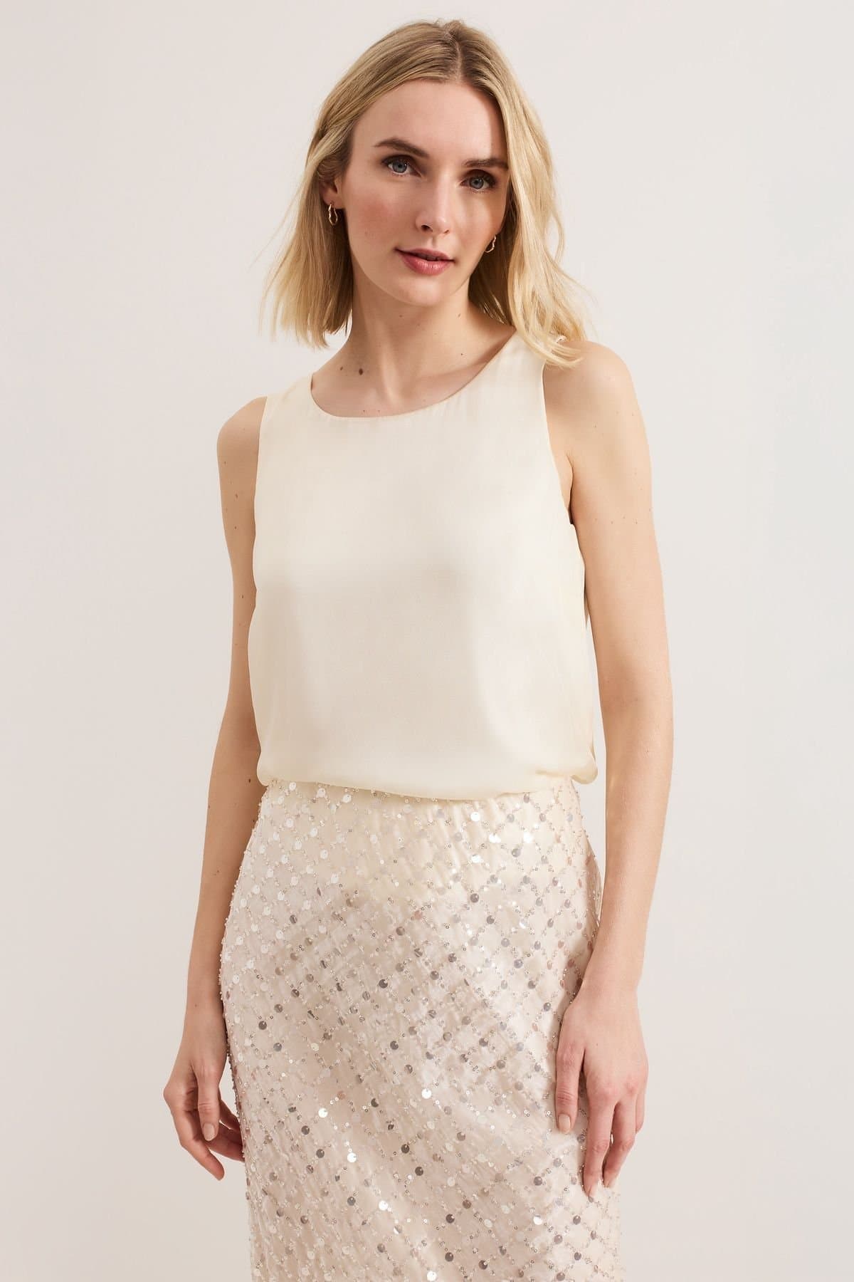 Phase Eight Phase Eight Warm White Silk Cami Blouse