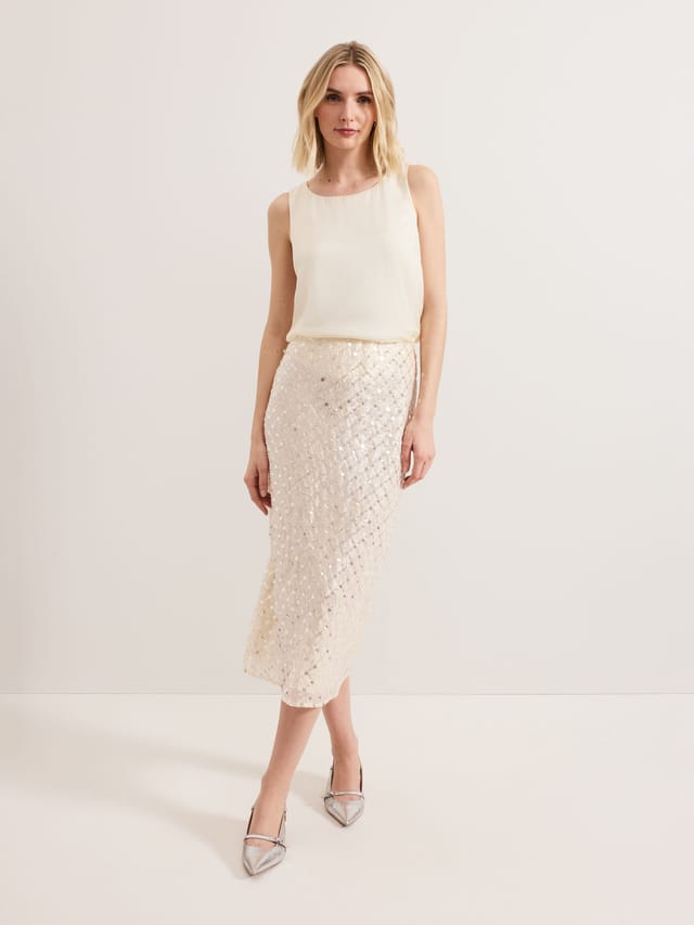 Phase Eight Phase Eight Women's Daya Silk Cami Blouse in Warm White - 2