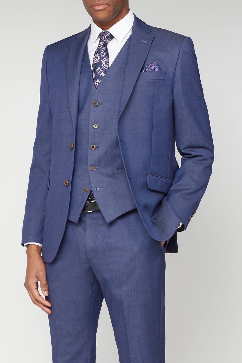 Scott Scott Men's Premier Fit Pindot Jacket in Navy - 2