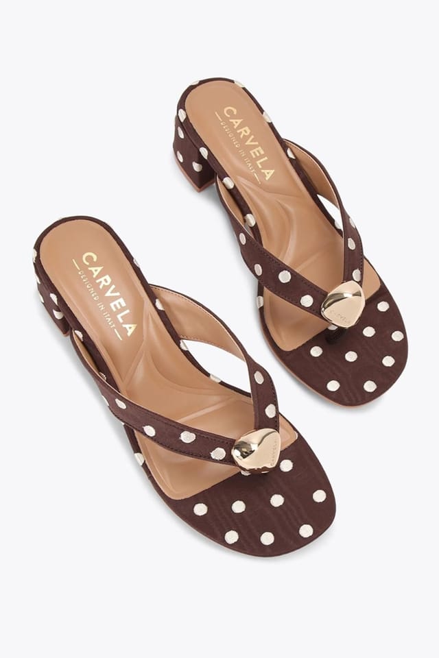 Carvela Carvela Women's 'Sorano Sandal Polka' Fabric Sandals in Brown - 2