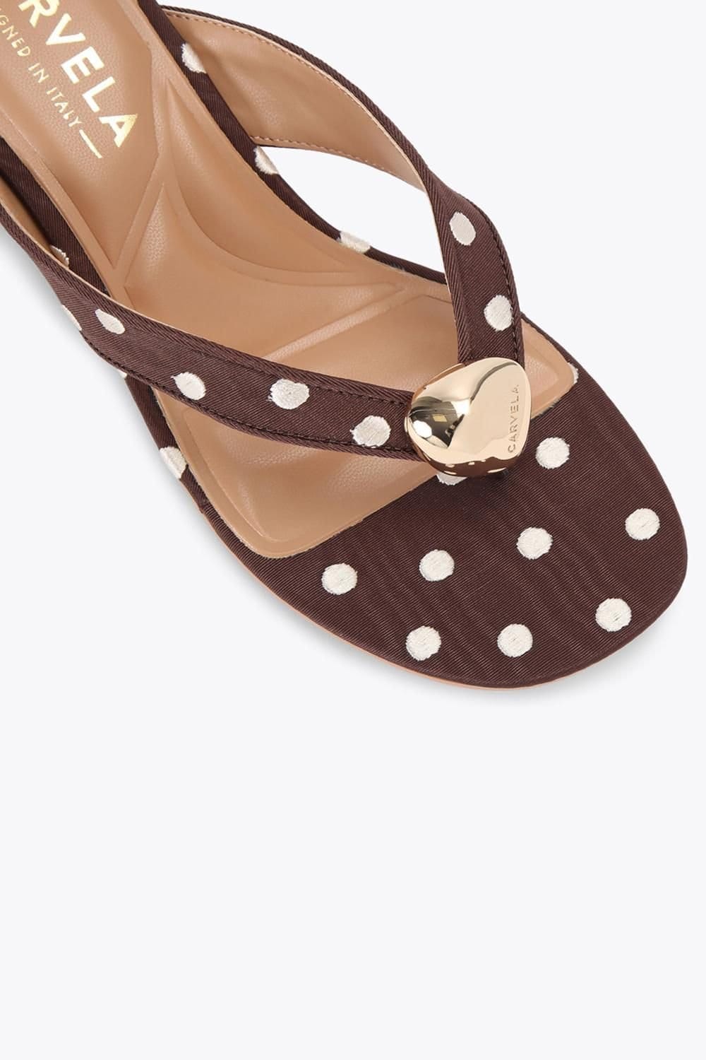 Carvela Carvela Women's 'Sorano Sandal Polka' Fabric Sandals in Brown - 4