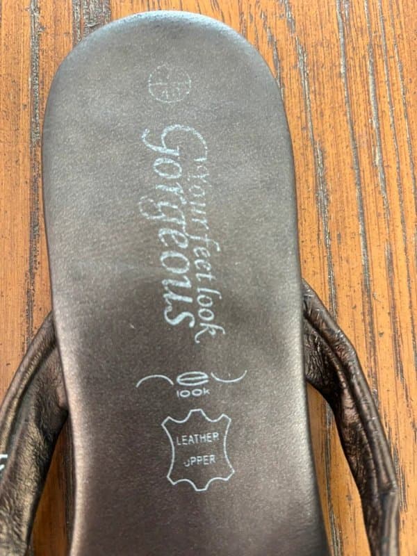 New Look Metallic leather,  flip flop style sandals  , size 7