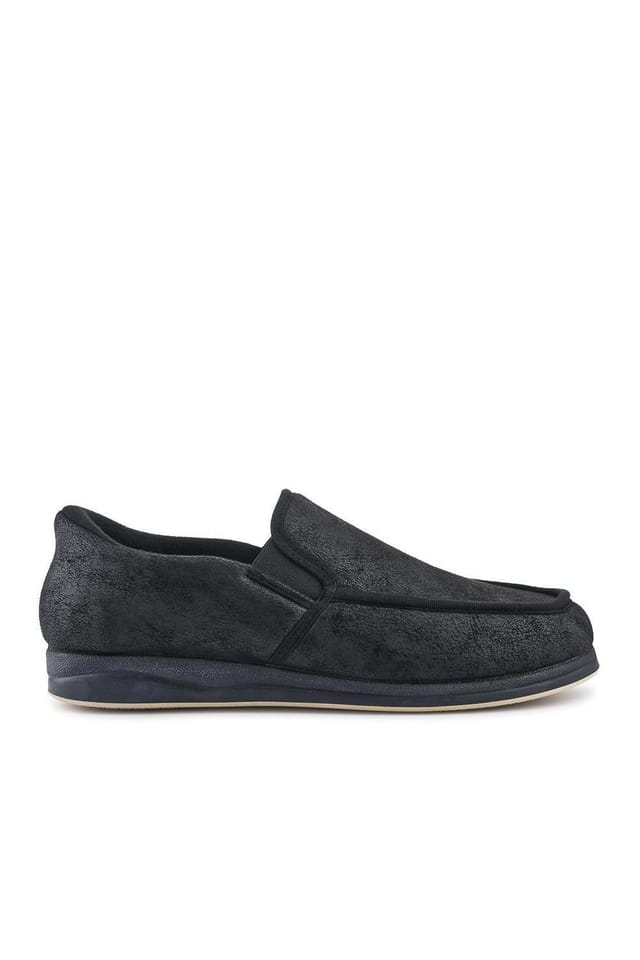 Pavers Pavers Men's Easy Step In Extra Wide Memory Foam Slippers in Black - 2