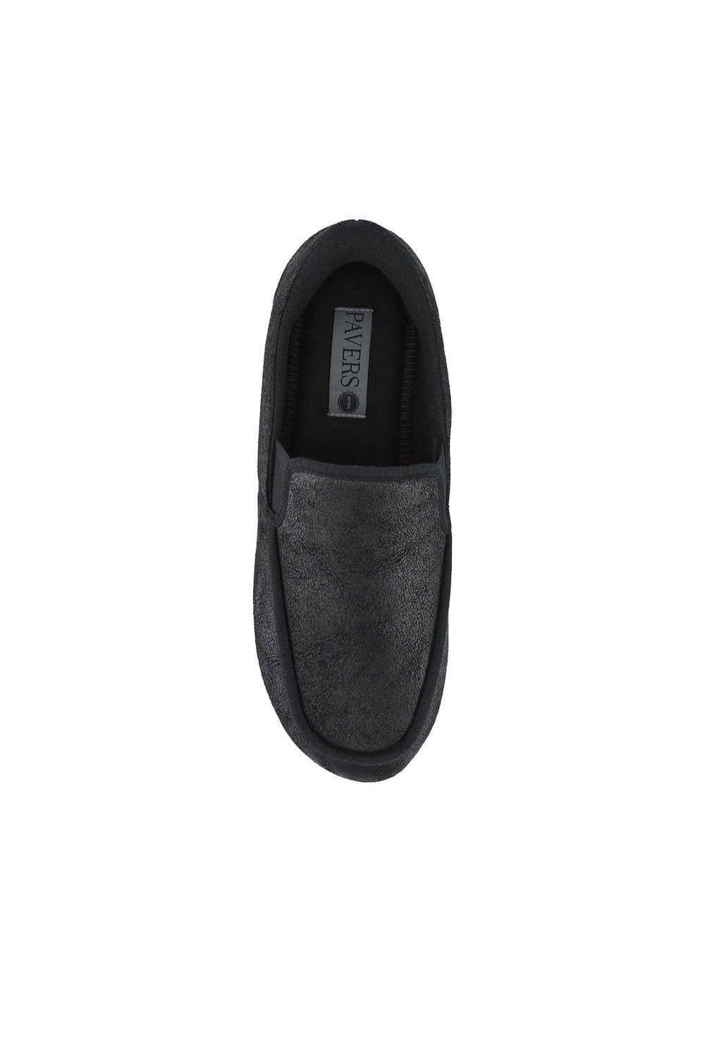 Pavers Pavers Men's Easy Step In Extra Wide Memory Foam Slippers in Black - 4