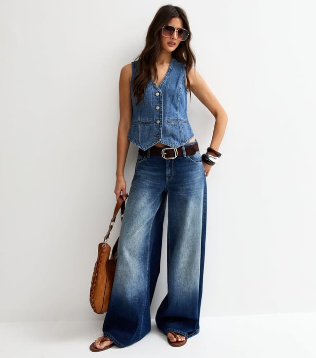 New Look Women's Blue Denim Waistcoat New Look - 3