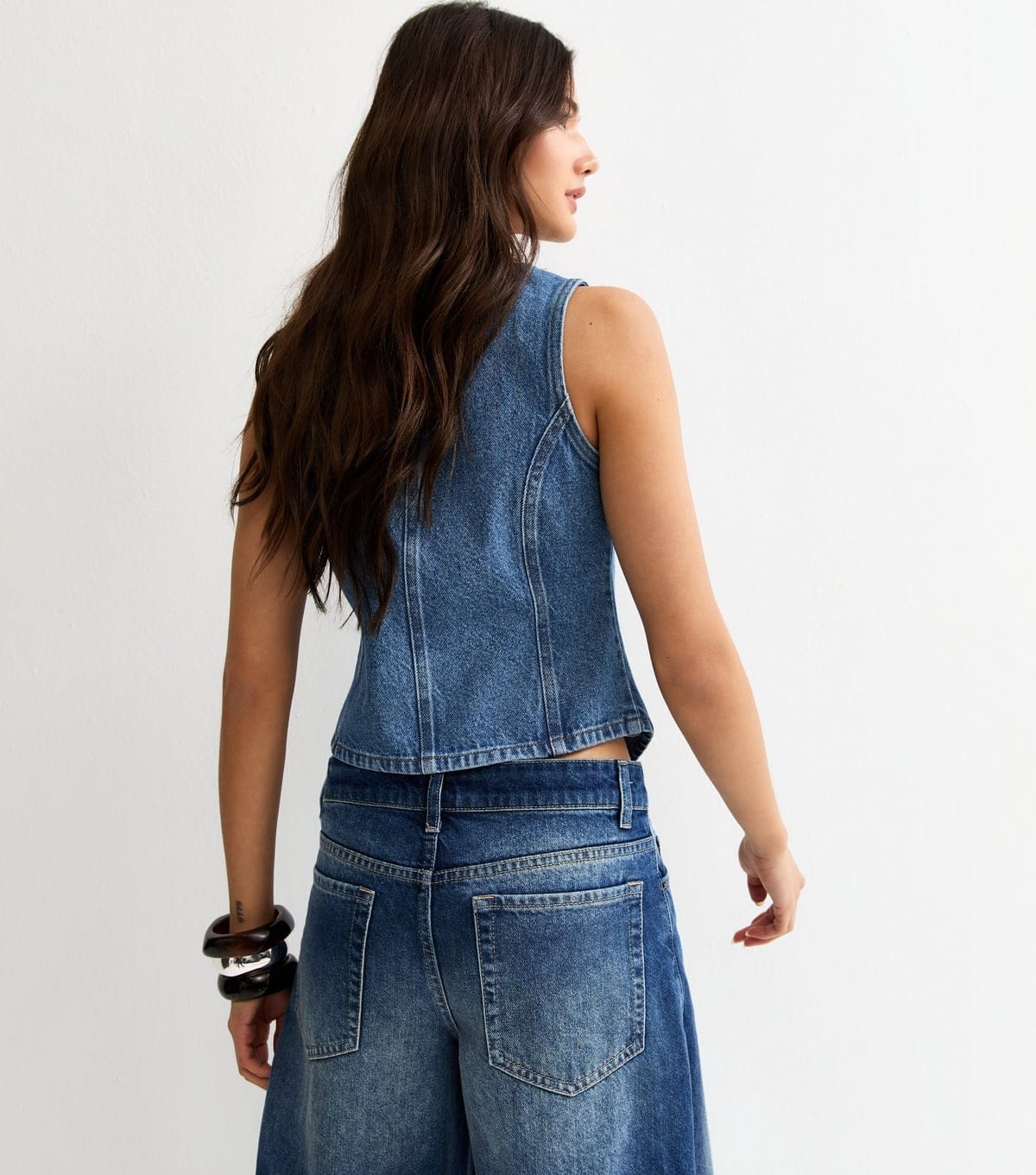 New Look Women's Blue Denim Waistcoat New Look - 4