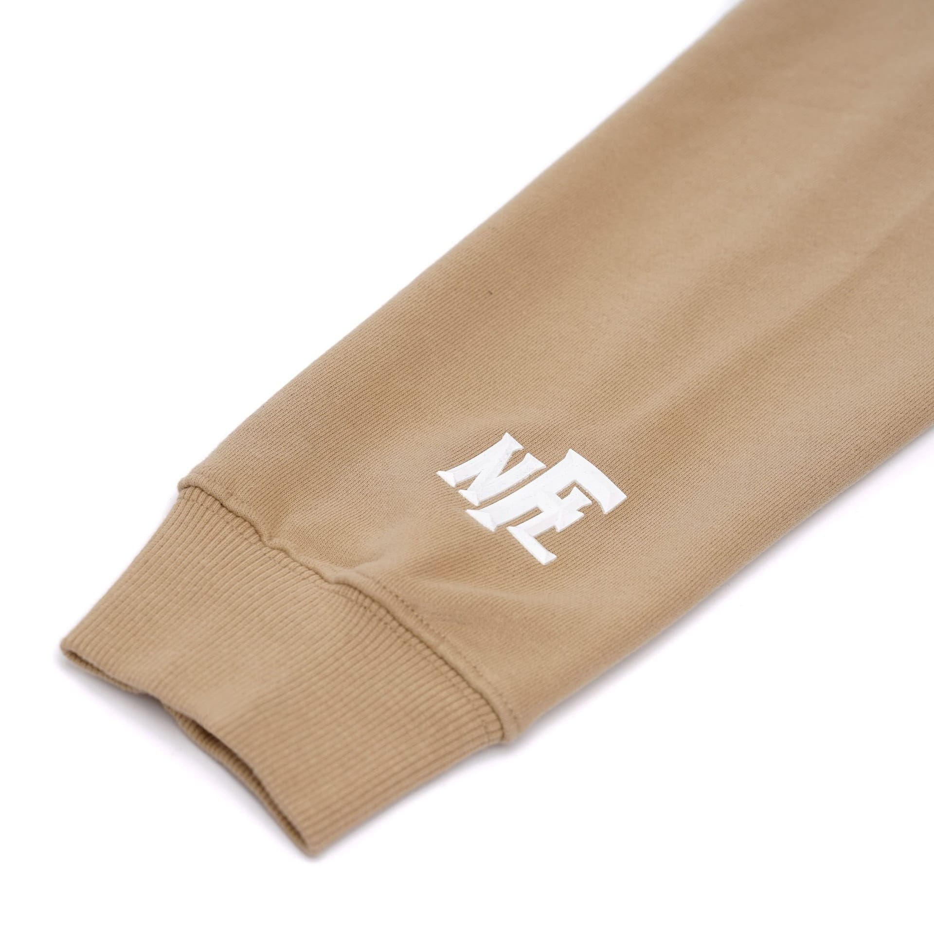 Never Forget Loyalty Never Forget Loyalty Men's Embroidered Regular Fit Cotton Hoodie in Tan - 4